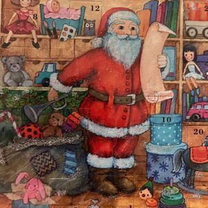 New German Advent Calendar Richard Selmer Verlag Paper Santa Claus Bag List Toys